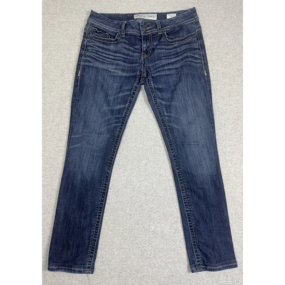 The Buckle BKE CULTURE Size 29 R Low‎ Rise Boot Cut Stretch Jeans Whiskering Y2K